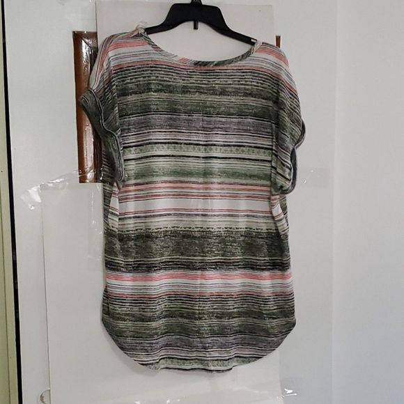 Almost Famous Women's Knit Top Plus Sized Cap Sleeve Spring Summer Activewear 2X - Picture 7 of 9